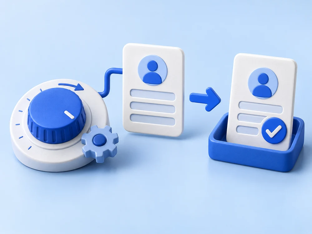 Configuração de etapas, eventos e campos conectados.